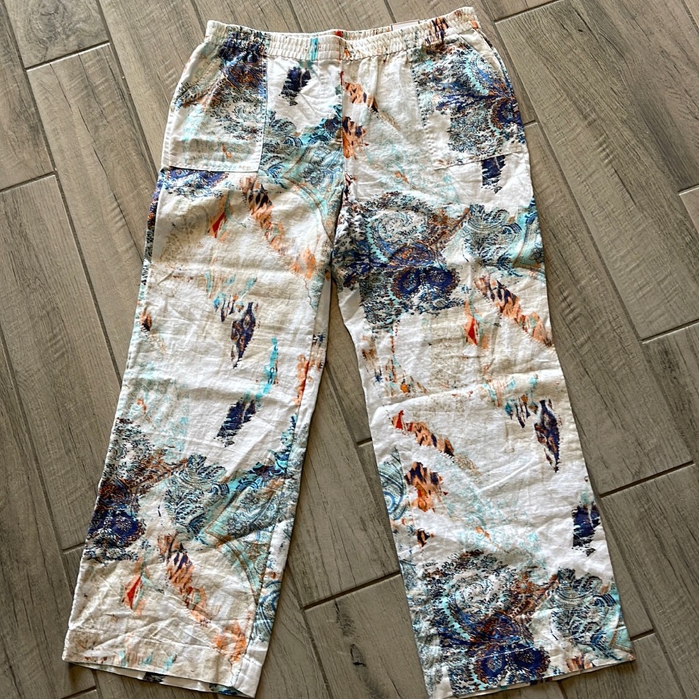 Faded Print Palazzo Pants (Chicos), Size 3(14)